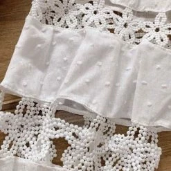 Jessica Bara Violy Floral Crochet Long Sleeve Mini Dress