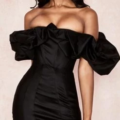 Jessica Bara Dina Off The Shoulder Puff Sleeve Mini Dress