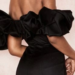 Jessica Bara Dina Off The Shoulder Puff Sleeve Mini Dress