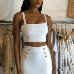 Tops Jessica Bara Peyton Two Piece Bandage Set
