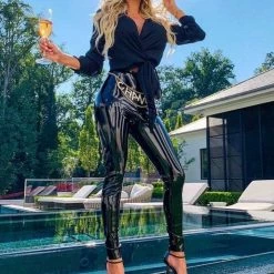 Commando Faux Patent Leather Leggings With Perfect Control