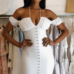 Dresses Jessica Bara Lilliana Off Shoulder Midi Dress