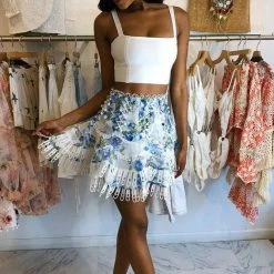 Influencer Style Jessica Bara Lucy Floral High-Waisted Skirt