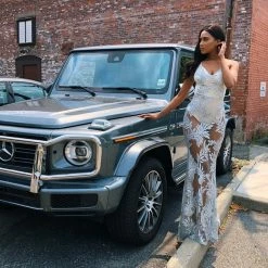 Jessica Bara Jessica Mesh Embroidered Maxi Dress Best Sellers