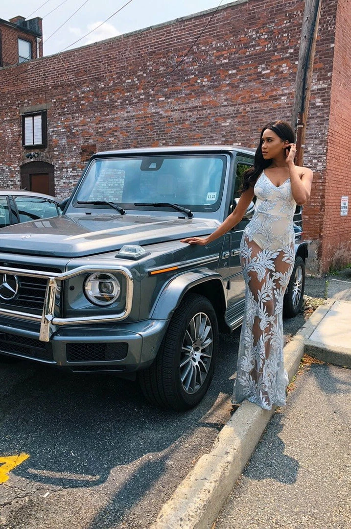 Jessica Bara Jessica Mesh Embroidered Maxi Dress Best Sellers