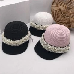 Jessica Bara Fiona Pearl Embellished Baseball Hat