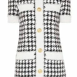 Jessica Bara Kaitlyn Tweed Houndstooth Mini Dress Influencer Style