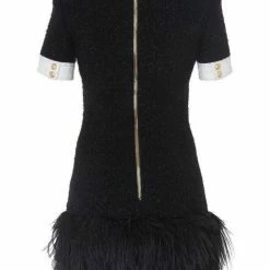 Jessica Bara Nicki Tweed Feather Dress