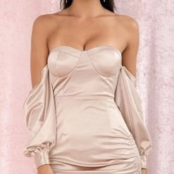 Jessica Bara Keyla Off The Shoulder Mini Dress
