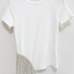 Jessica Bara Jena Diamond Tassel Short Sleeve Top Birthday Suit