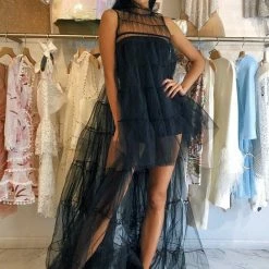 Influencer Style Jessica Bara Kendra High Low Tulle Maxi Dress