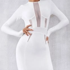 Dresses Jessica Bara Georgia Long Sleeve Bandage Midi Dress