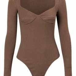 Reve Doll Essentials Jessica Bara Riley Long Sleeve V Neck Bodysuit