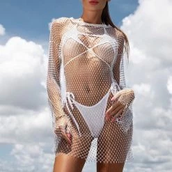 Best Sellers Jessica Bara Destiny Fishnet Long Sleeve Dress