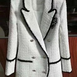 Reve Doll Essentials Jessica Bara Brenna Tweed Silver Button Blazer Dress