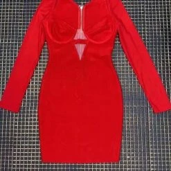 Jessica Bara Dasha Bodycon Long Sleeve Dress