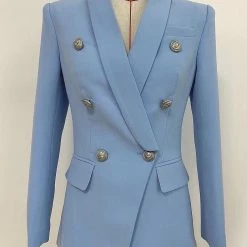 Reve Doll Essentials Jessica Bara Donatella Silver Button Blazer