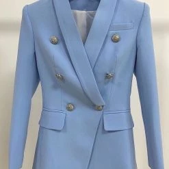 Reve Doll Essentials Jessica Bara Donatella Silver Button Blazer