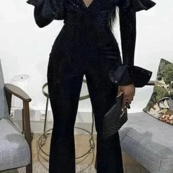 Birthday Suit Jessica Bara Alison Sequin Cold Shoulder Jumpsuit