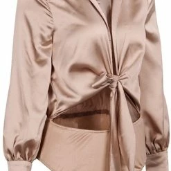 Jessica Bara Brooke Long Sleeve V-Neck Bodysuit Kelsey Adams