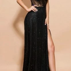 Jessica Bara Jazmin Off The Shoulder Glitter Gown