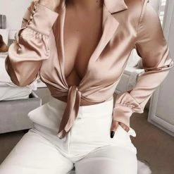 Jessica Bara Brooke Long Sleeve V-Neck Bodysuit Kelsey Adams