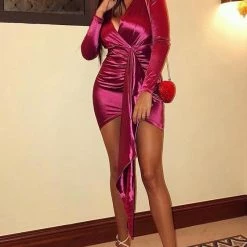 Influencer Style Jessica Bara Sivan V-Neck Wrap Dress