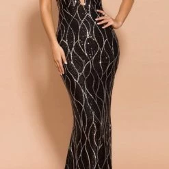 Jessica Bara Remi Deep V Embellished Gown