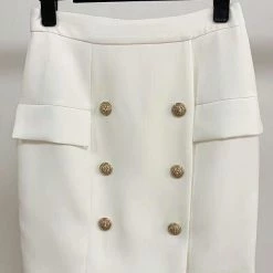 Reve Doll Essentials Jessica Bara Willa Gold Button Mini Skirt