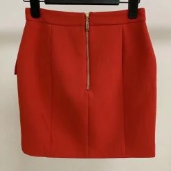 Reve Doll Essentials Jessica Bara Willa Gold Button Mini Skirt