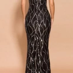 Jessica Bara Remi Deep V Embellished Gown