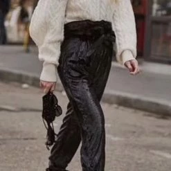 Jessica Bara Liona Sequin High Waist Joggers