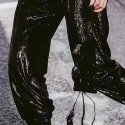 Jessica Bara Liona Sequin High Waist Joggers