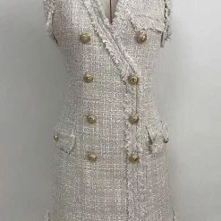 Jessica Bara Molly Sleeveless Tweed Mini Dress