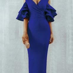 Jessica Bara Cristie Open Shoulder Bodycon Midi Dress Dresses