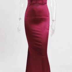 Jessica Bara Norah V Neck Bodycon Open Back Gown