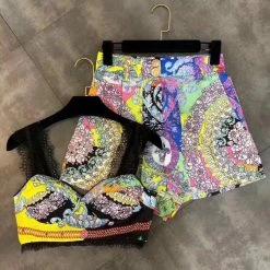 Jessica Bara Arden Two Piece Printed Crop Top And Short