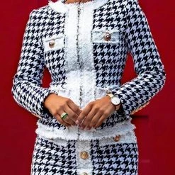 Jessica Bara Louise Tweed Houndstooth Two Piece Set Best Sellers