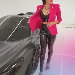 Influencer Style Commando Faux Patent Leather Long Line Bralette