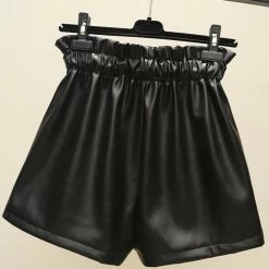 Jessica Bara Aubrielle High Waisted Leather Shorts