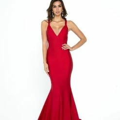 Atria V Neck Backless Bodycon Gown The Event Shop
