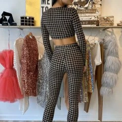 Jessica Bara Breann Houndstooth Two Piece Set Birthday Suit