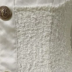 Influencer Style Jessica Bara Leighton Collar Tweed And Satin Mini Dress