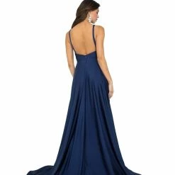 The Event Shop Atria V Neck Leg Slit Gown
