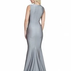 Atria V Neck Draped Bodycon Gown