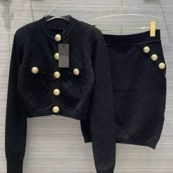 Jessica Bara Eloise Gold Button Two Piece Set