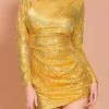 Jessica Bara Samara Long Sleeve Sequin Mini Dress