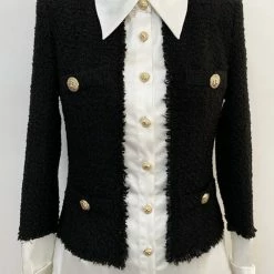 The 9-5 Shop Jessica Bara Cassandra Satin And Wool Collared Shirt