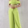Jessica Bara Paola Crop Top And Pant Two Piece Set