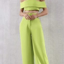 Jessica Bara Paola Crop Top And Pant Two Piece Set